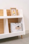 White montessori storage shelf