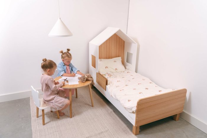 White-kids-house-bed