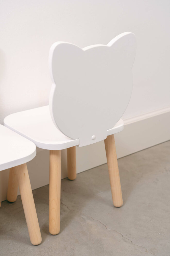 kids table and chair white set with wood legs