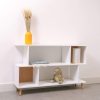 White montessori shelf with wood