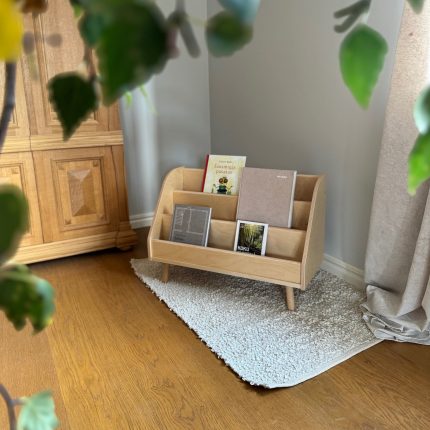 Kids bookshelf birch montessori